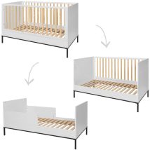Lit évolutif 70x140 Bellamy Lumi Blanc et noir