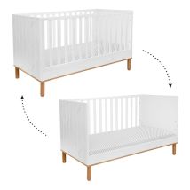 Lit évolutif 70x140 Bellamy Toteme Botanic Blanc et bois
