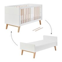 Lit évolutif 70x140 Pinio Swing - Blanc et bois