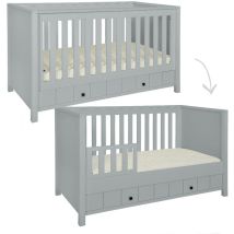 Lit évolutif 70x140 tiroir inclus Novelies Allpin Gris