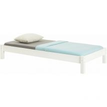 Idimex - Lit futon taifun, 90 x 190 cm, en pin massif lasuré blanc