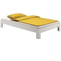 Idimex - Lit futon thomas, en pin massif, 120 x 200 cm, lasuré blanc