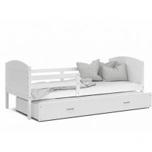 Lit Gigogne Mateo 90x190 Blanc - blanc Livré avec sommiers, tiroir et matelas en mousse de 7cm