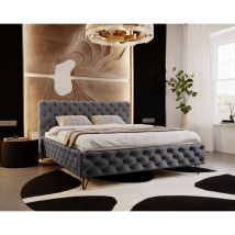 Emporius - Lit 140x200 Laval - Gris foncé (Paros 06)