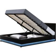 Habitat Et Jardin - Lit led avec coffre 'Anastasia' - 160 x 200 cm - Noir