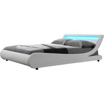 Lit led 'Natacha' - 160 x 200 cm - Blanc