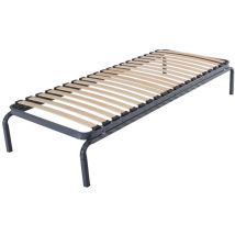 Lit Métallique - 80x190 - 20 Lattes Bois - Made In France - Gain De Place