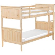 Lit Superposé en Bois Clair 90 x 200 cm de Style Rustique pour Chambre Moderne ou Scandinave Beliani
