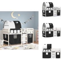 Lit mezzanine enfants avec tunnel sans matelas 80x200 cm - Lit Mezzanine Enfant - Lit Plateforme Enfant - Lit Design Enfant - Lit Bois Enfant