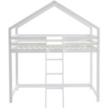 Bata - Lit mezzanine tiny pin blanc sommier inclus 90x190