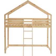 Lit mezzanine tiny pin naturel 90x190 sommier inclus