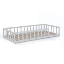 Le Quai Des Affaires - Lit nino 90x190 + 1 sommier + barrière / Blanc/ 196,4x97x36