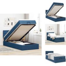 Lit ottoman avec matelas bleu 90x200 cm tissu - Cadre De Lit Ottoman - Cadres De Lit Ottomans - Lit Ottoman - Lits Ottomans