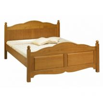Beaux Meubles Pas Chers - Lit Pin Massif Miel 2 Places 160 x 200 - marron