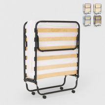 Llb Living Life Bed - Lit pliant 80x180 avec matelas en microfibre et sommiers à lattes Apollo - Blanc