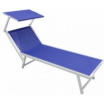 Playaness - Lit pliant de plage en aluminium avec toit orsay Blue - Blue