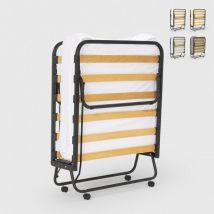 Llb Living Life Bed - Lit pliant en microfibre avec matelas et lattes 80x190cm Demetra - Blanc