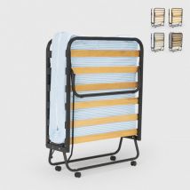 Llb Living Life Bed - Lit pliant en microfibre avec matelas et lattes 80x190cm Demetra - Turquoise