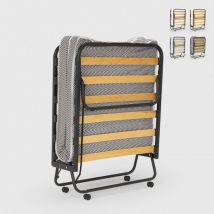 Llb Living Life Bed - Lit pliant en microfibre avec matelas et lattes 80x190cm Demetra - Vert foncé