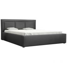 Mobilier1 - Lit Pomona 100, Malmo 13 380, Double, 160x200, Tapisserie, Sommier à lattes, 180x223x93cm
