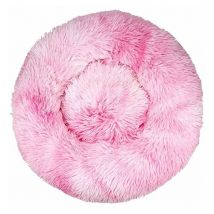 Lit pour Chat, Coussin Fluffy, Doux Lavable pour Chats Chiens (Rose Tie-dye, 80 cm), Ensoleillé