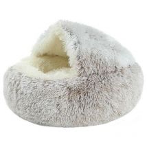 Lit pour chat, ressentie, Demi-sachet rond chaud, couleur curry