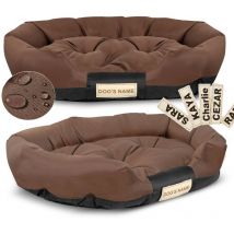 Lit pour chien 75x50 cm, personnalisé, imperméable, marron