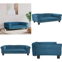 Vidaxl - Lit pour chien bleu 95x55x30 cm velours - Lit Pour Chien - Panier Pour Chien - Coussin Pour Chien - Canapé Pour Chien - Literie Pour Chien