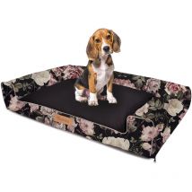 Lit pour chien Petsen noir et roses grande taille l
