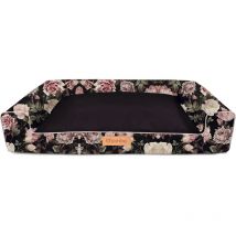 Lit pour chien Petsen noir et roses grande taille XL