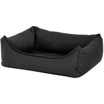 Madison - Lit pour chien Skai Check 100x80x25 cm Gris
