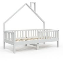 Lit cabane Noemi, Blanc, 80x160 cm Vitalispa