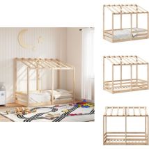 Lit pour enfants sans matelas 70x140 cm bois de pin massif - Lit Enfant - Lit Bois - Lit Pin Massif - Lit Design Moderne - Lit Cabane