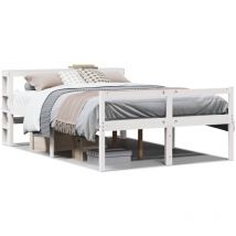 Lit pour personne âgée et tête de lit 160x200cm bois pin massif