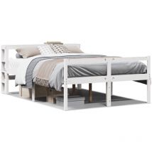 Lit pour personne âgée et tête de lit 140x190cm bois pin massif