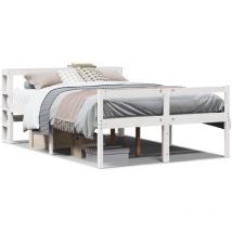 Lit pour personne âgée et tête de lit 140x200cm bois pin massif