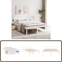 Lit pour personne âgée sans matelas 140x200 cm bois pin massif - Lit Senior - Lit Pour Personnes Âgées - Lit Haut - Lit Plateforme - Lit Bois