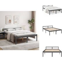 Lit pour personne âgée sans matelas 150x200 cm bois pin massif - Lit Senior - Lit Pour Personne Agée - Lit Haut - Lit Plateforme - Lit Design