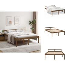 Lit pour personne âgée sans matelas 150x200 cm bois pin massif - Lit Senior - Lit Pour Personnes Âgées - Lit Haut - Lit Plateforme - Lit Bois