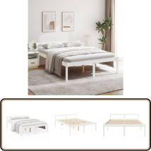 Lit pour personne âgée sans matelas 160x200 cm bois pin massif - Lit Senior - Lit Pour Personnes Âgées - Lit Haut - Lit Plateforme - Lit Bois