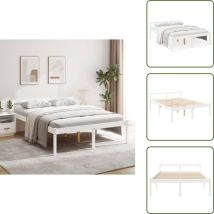 Lit pour personne âgée sans matelas 160x200 cm bois pin massif - Lit Senior - Lit Pour Personnes Âgées - Lit Haut - Lit Plateforme - Lit Bois