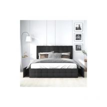 Zxpasra - aiducho Lit rembourré avec 4 tiroirs, lit double avec cadre à lattes, lit de rangement, tête de lit réglable en hauteur et design de