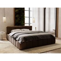 Lit rembourré avec rangement 120x200 velours marron Split