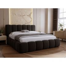 Lit rembourré avec rangement 120x200 velours noir Royal