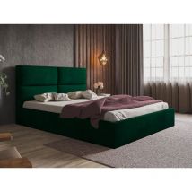 Lit rembourré avec rangement 120x200 velours vert Marad