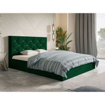 Lit rembourré avec rangement 140x200 velours vert Salento