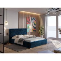 Lit rembourré avec rangement 180x200 velours gris foncé Taranto