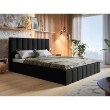 Lit rembourré avec rangement 180x200 velours noir Siena