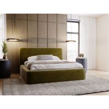 Lit rembourré avec rangement 180x200 velours vert Amaro
