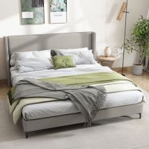 Lit rembourré lit double avec sommier à lattes sans matelas (linge 180x200cm) Okwish
